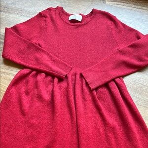 H&M Sparkle Red Knit Crewneck Dress